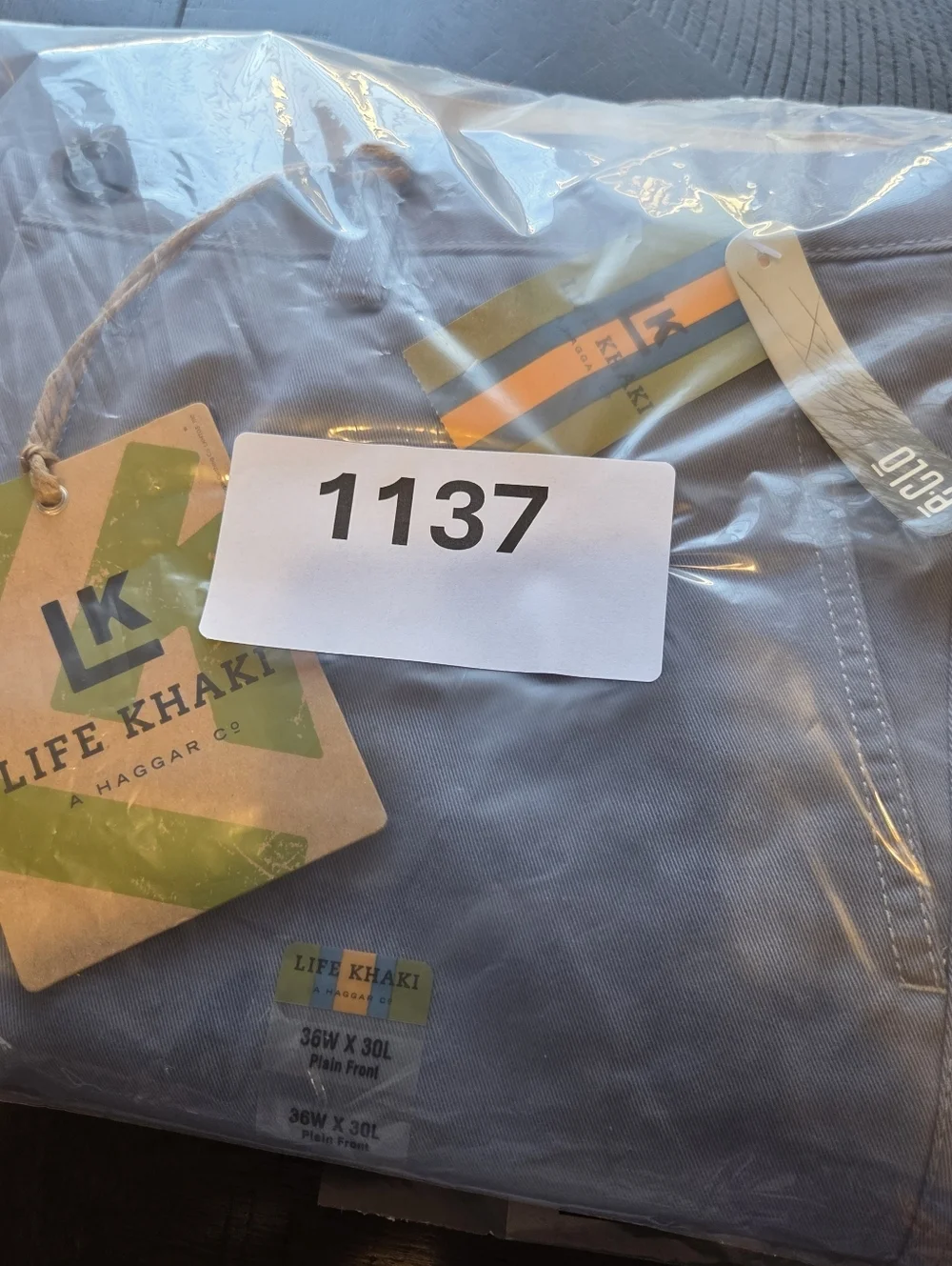 NWT Haggar Life Khaki Relaxed Straight Chino Pants 36x30 Cadet Blue REPREVE
